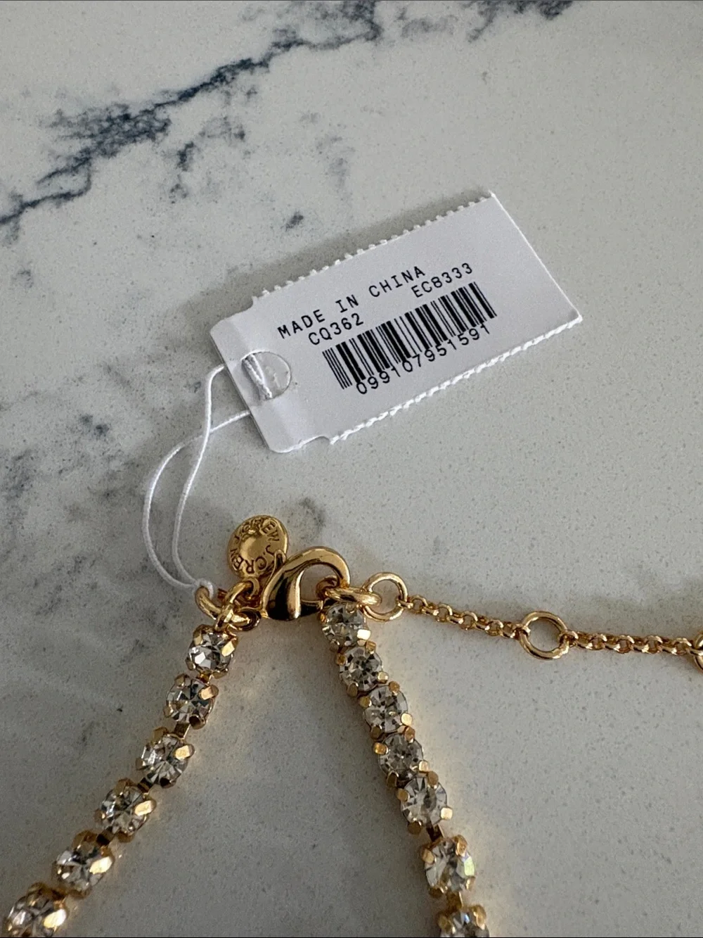 J.Crew Gold Necklace with Green Pendant